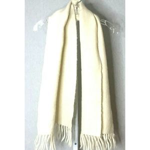 Mucros Weavers Workshop Killarney Ireland Scarf White Tasseled OS‎